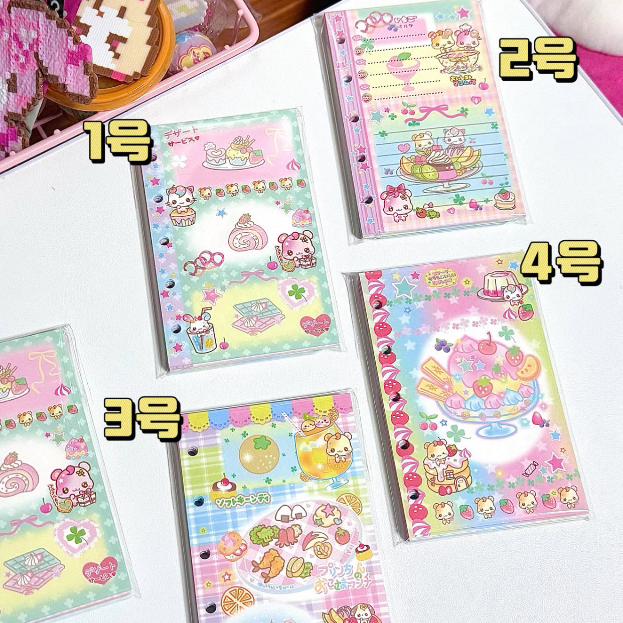 M5 punched paper(4 designs, 10 sheets each, total 40sheets)-A Set