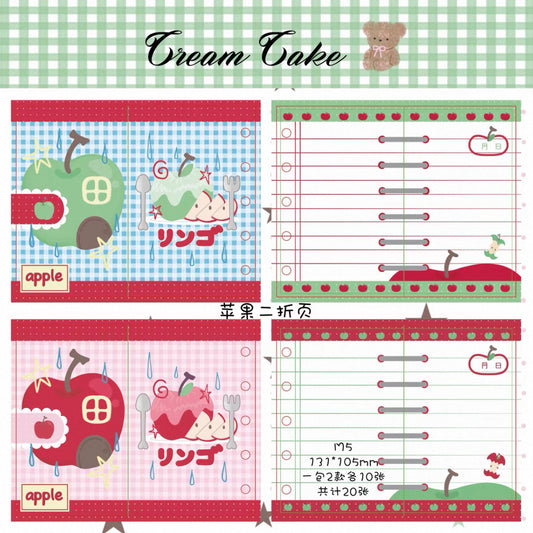 M5 Apple punched 2-folded paper(2 styles, each 10 pcs, total 20 pcs)