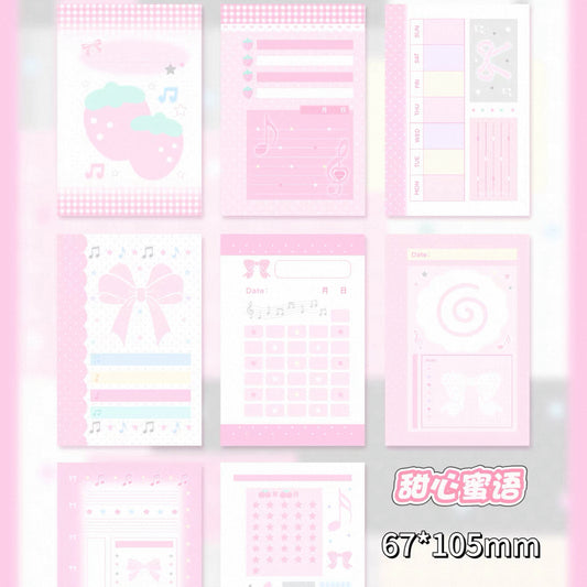 M5 Sweetie punched paper(8 styles, each 5 pcs, total 40 pcs)